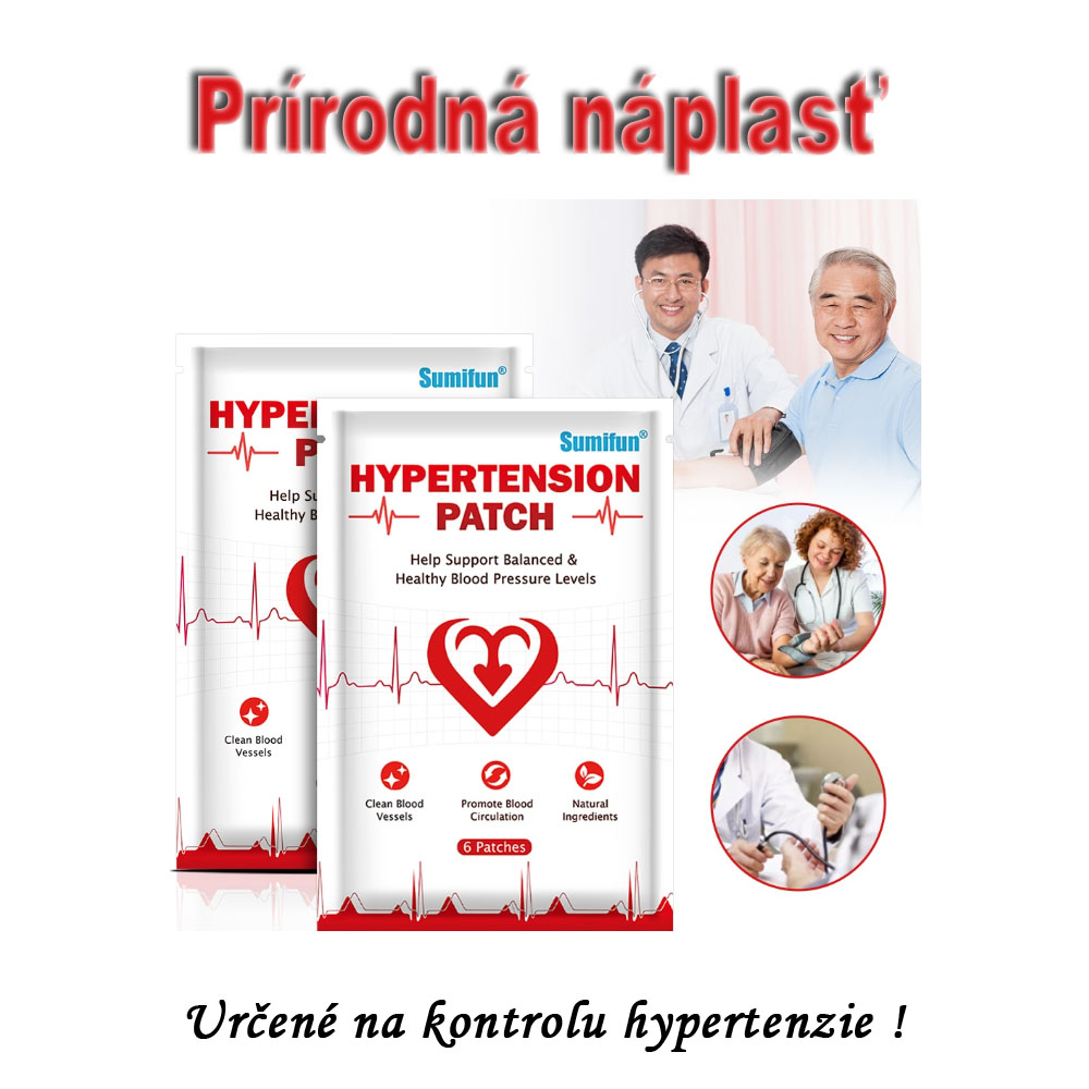 Prírodná náplasť na vysoký krvný tlak / Hypertenzia -  6ks