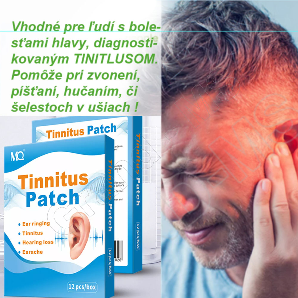 Náplasť na hučanie, pískanie, bolesť a šelest v ušiach /tinitus/ - 12 ks