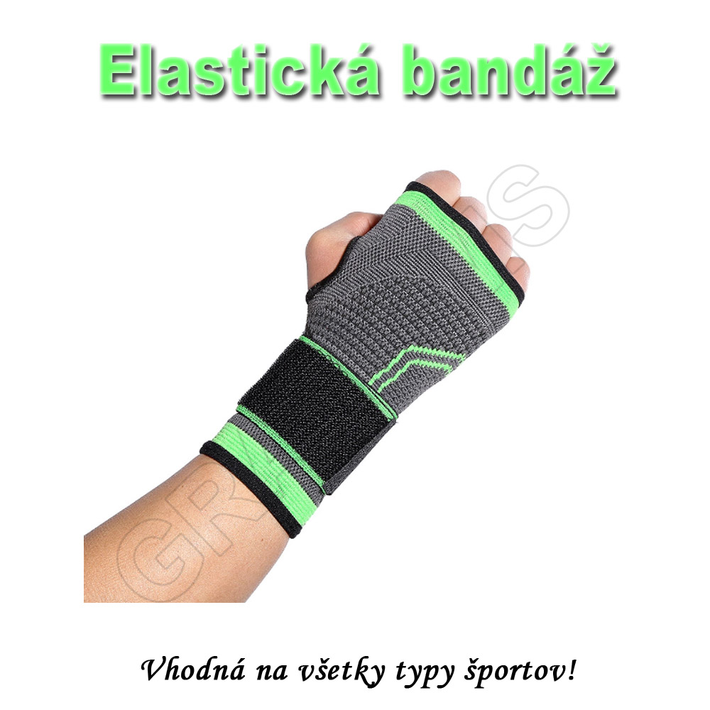 Spevňujúca elastická bandáž na zápästie pre športovcov  L- zelená