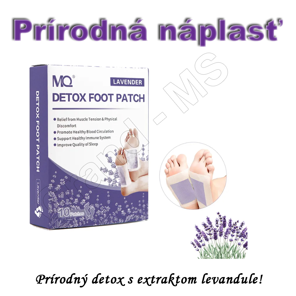 Prírodná detoxikačná náplasť na chodidlá FOOT PATCH LEVANDUĽA  - 10ks